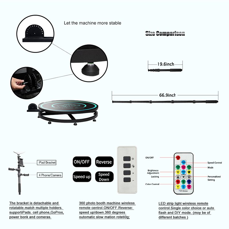 360 Photo Booth Rotating Machine Photobooth 360 Camera Video Photo Booth for Events Parties Shipping From Overseas Warehouses