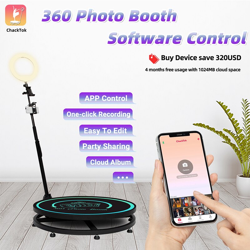 360 Photo Booth Rotating Machine Photobooth 360 Camera Video Photo Booth for Events Parties Shipping From Overseas Warehouses