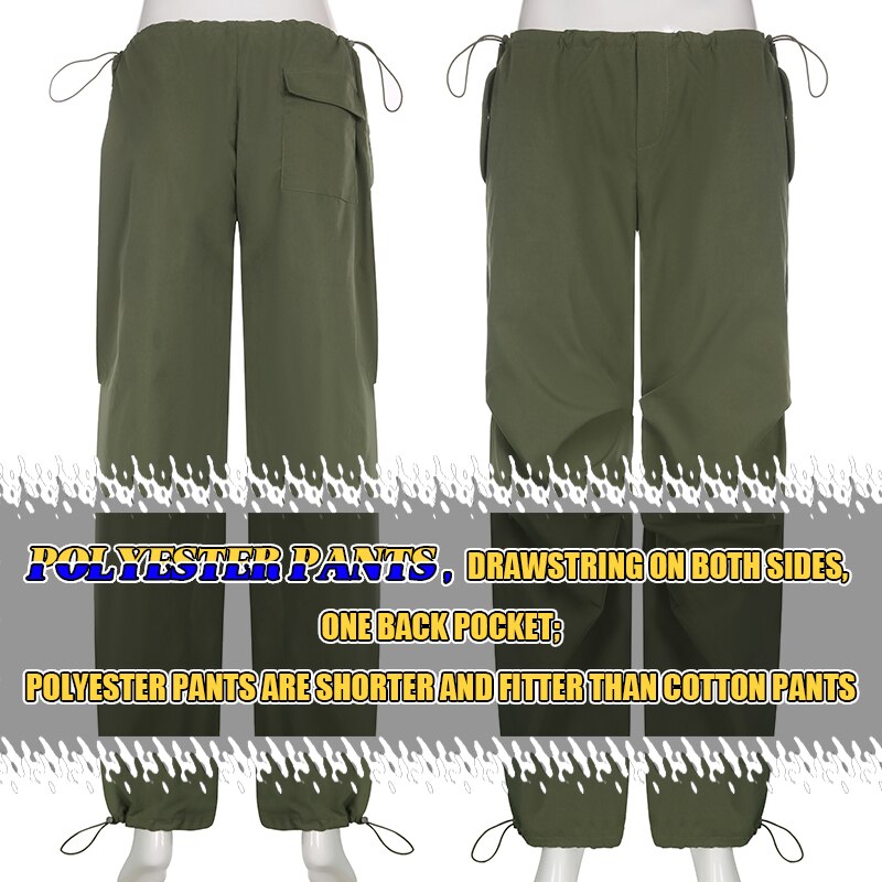 Sweetown Casual Baggy Wide Leg Sweatpants White Loose Drawstring Low Waist Streetwear Cargo Pants Womens Hippie Joggers Trousers