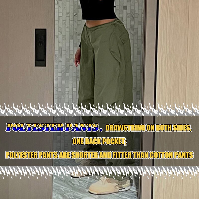 Sweetown Casual Baggy Wide Leg Sweatpants White Loose Drawstring Low Waist Streetwear Cargo Pants Womens Hippie Joggers Trousers