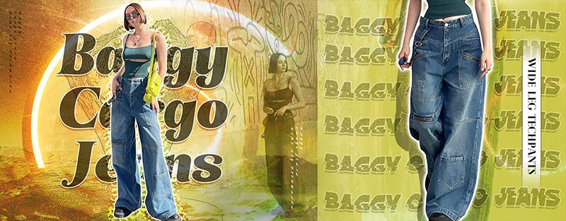 Sweetown Casual Baggy Wide Leg Sweatpants White Loose Drawstring Low Waist Streetwear Cargo Pants Womens Hippie Joggers Trousers