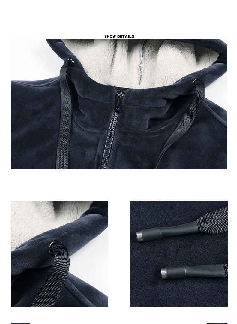 Brand Men Tracksuit Thick Warm Casual Zipper Sweatshirt Hooded+Elastic Pants 2 Pieces Set Winter Fleece Gyms Jogger Sportswear