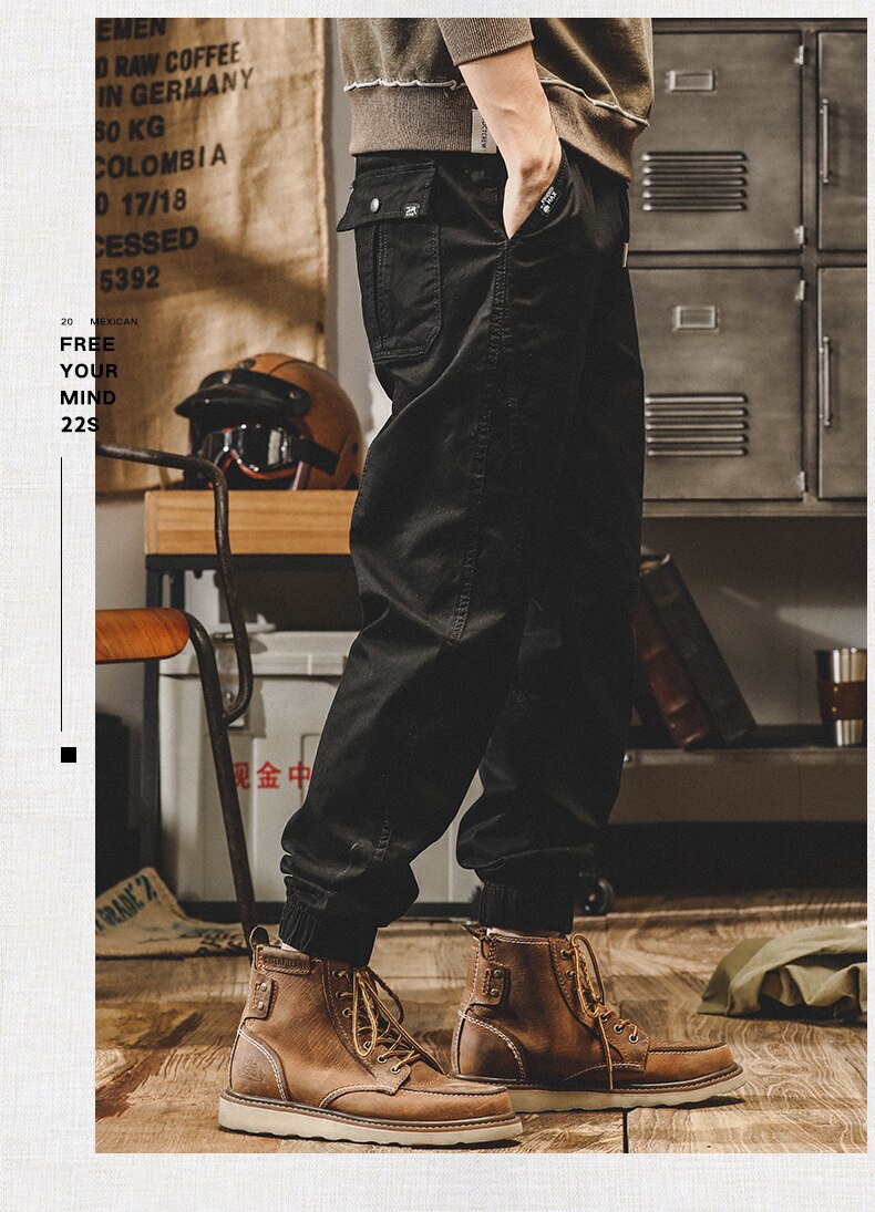 American Vintage Cargo Pants Men Jogging Casual Pants Length Military Mens Streetwear Mens Work Tactical Tracksuit Trousers