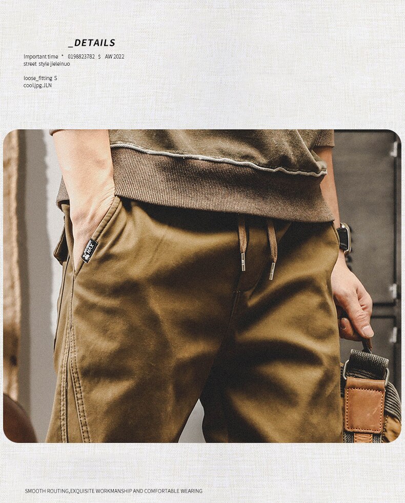 American Vintage Cargo Pants Men Jogging Casual Pants Length Military Mens Streetwear Mens Work Tactical Tracksuit Trousers