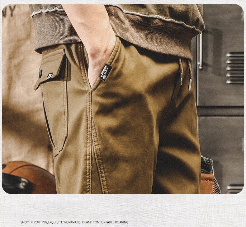 American Vintage Cargo Pants Men Jogging Casual Pants Length Military Mens Streetwear Mens Work Tactical Tracksuit Trousers