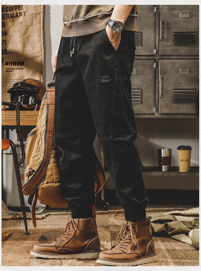 American Vintage Cargo Pants Men Jogging Casual Pants Length Military Mens Streetwear Mens Work Tactical Tracksuit Trousers
