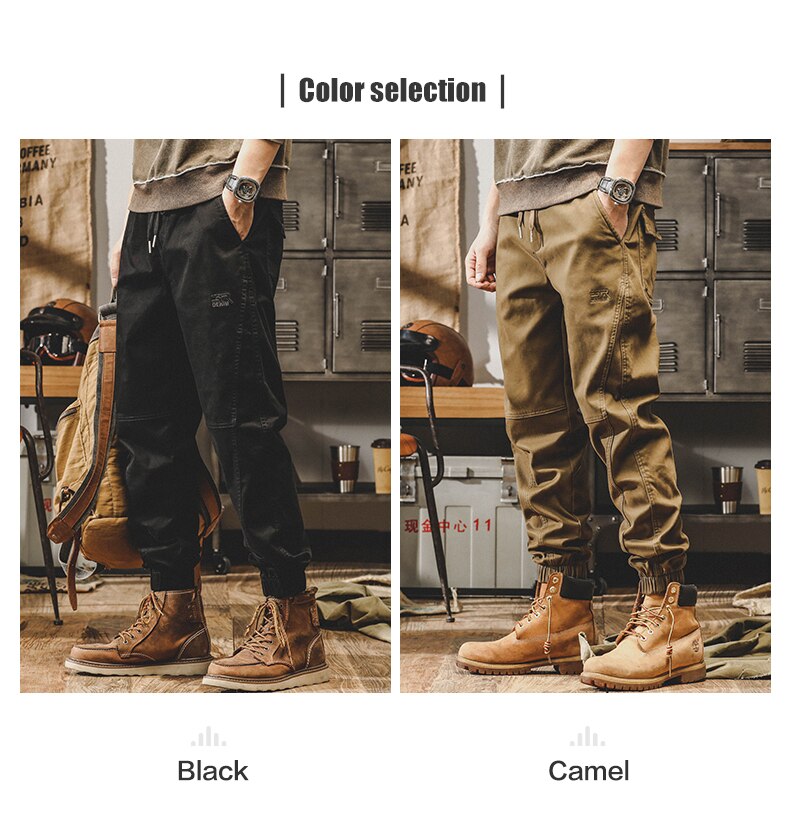 American Vintage Cargo Pants Men Jogging Casual Pants Length Military Mens Streetwear Mens Work Tactical Tracksuit Trousers