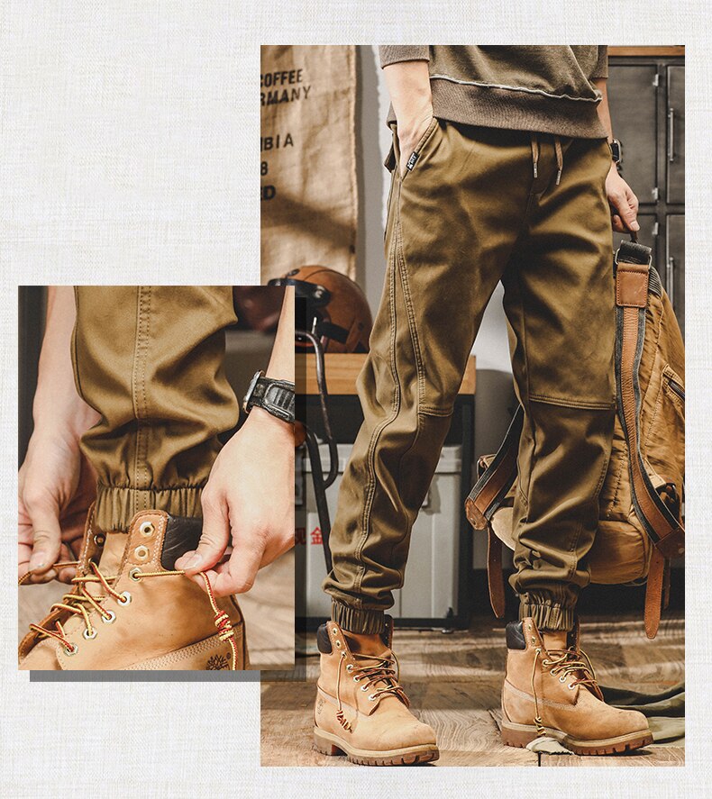American Vintage Cargo Pants Men Jogging Casual Pants Length Military Mens Streetwear Mens Work Tactical Tracksuit Trousers