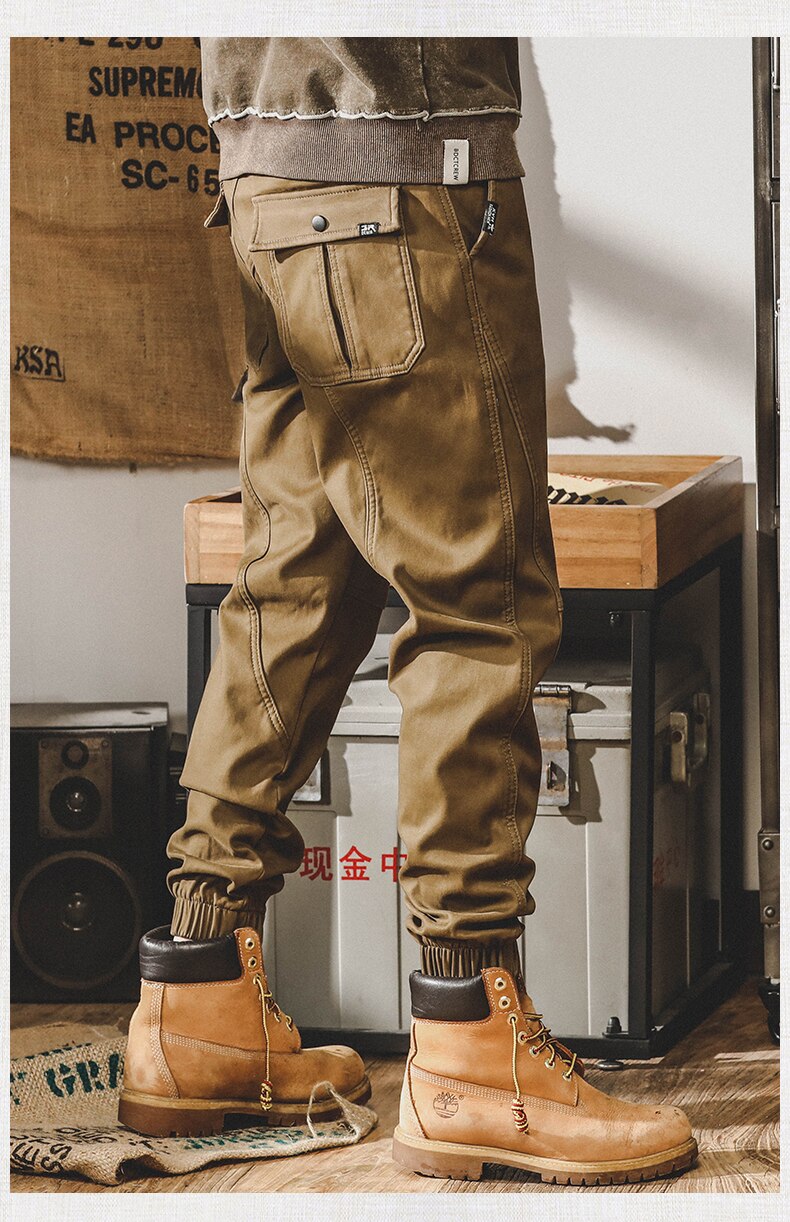 American Vintage Cargo Pants Men Jogging Casual Pants Length Military Mens Streetwear Mens Work Tactical Tracksuit Trousers