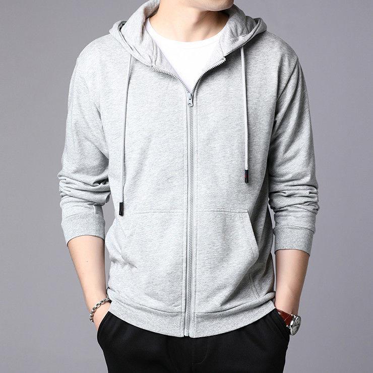 New Men's Hoodies Sweatshirts Zipper Hoodie Men Sweatshirt Solid Color Man Hoody Sweatshirts For Male