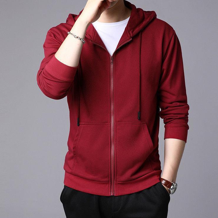 New Men's Hoodies Sweatshirts Zipper Hoodie Men Sweatshirt Solid Color Man Hoody Sweatshirts For Male