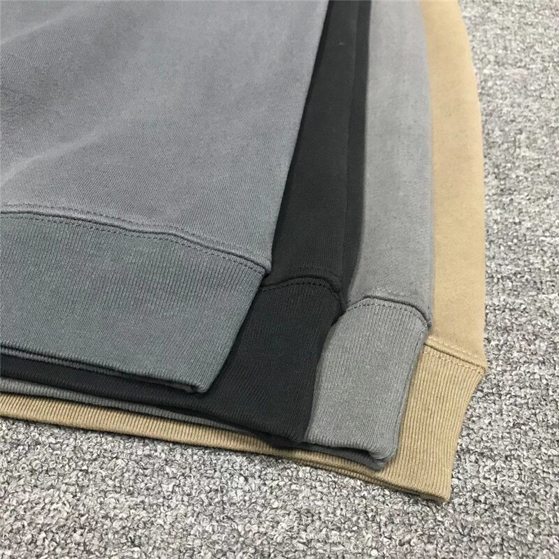 Oversize Kanye West Season 6 Hoodie Solid Men Women 1:1 High Quality Inside Velvet Tag Label Pullovers Sweatshirts