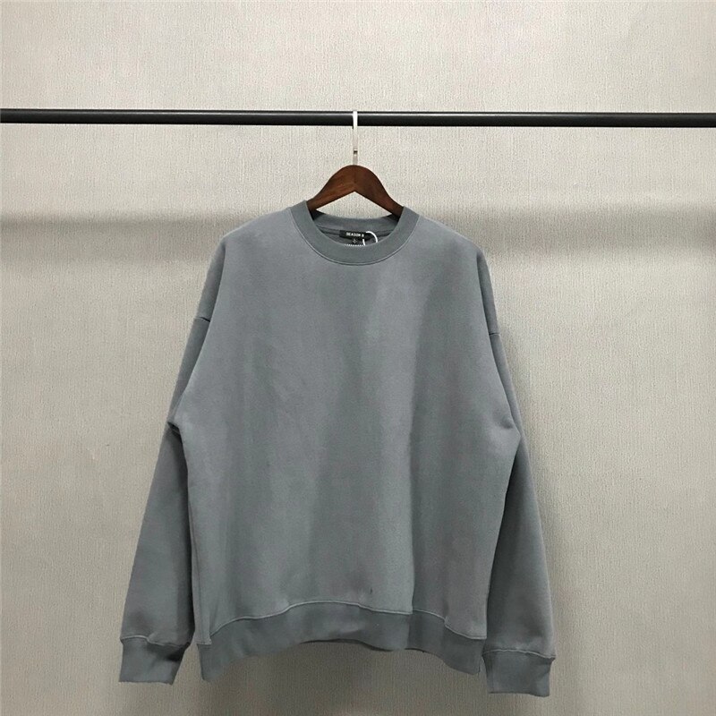 Oversize Kanye West Season 6 Hoodie Solid Men Women 1:1 High Quality Inside Velvet Tag Label Pullovers Sweatshirts