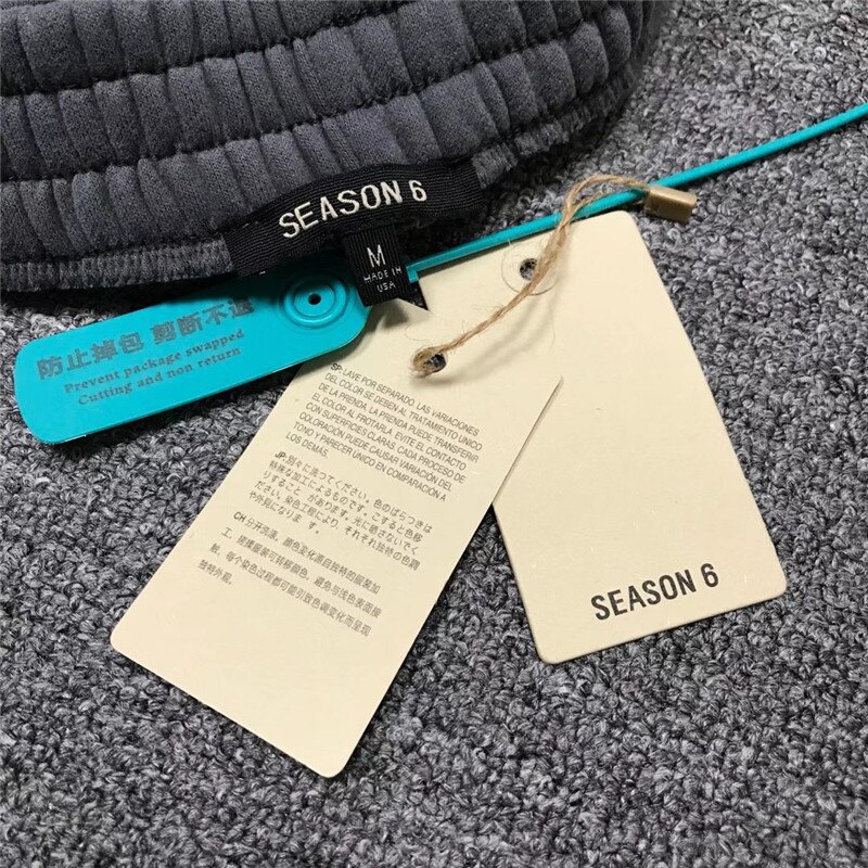 Oversize Kanye West Season 6 Hoodie Solid Men Women 1:1 High Quality Inside Velvet Tag Label Pullovers Sweatshirts