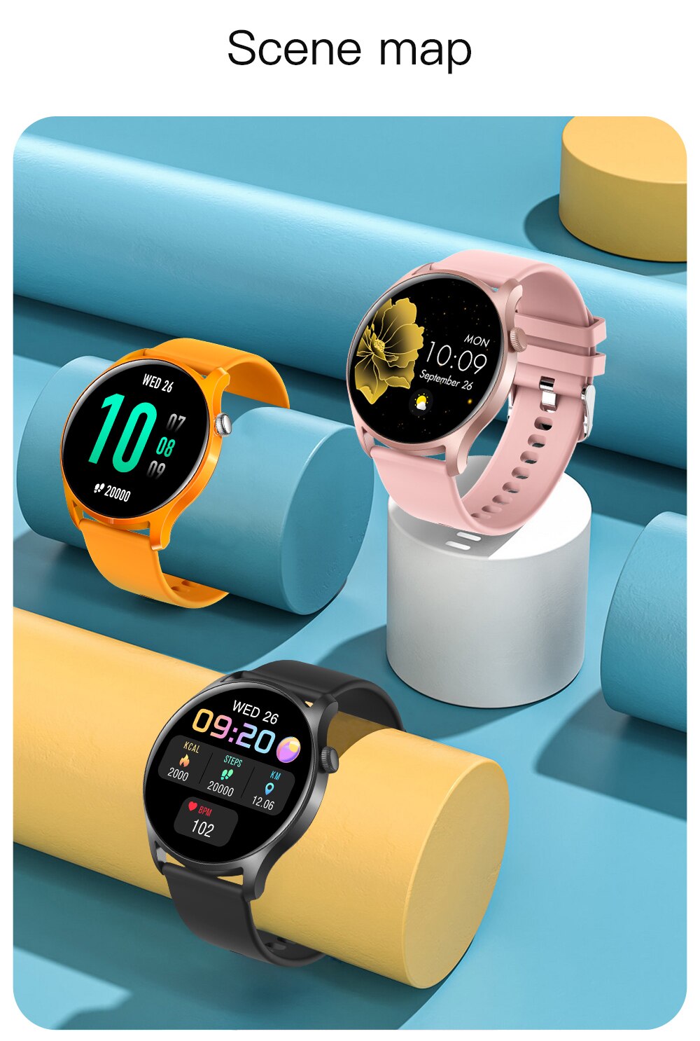 2022 Smartwatch Full Touch Screen Men Watch Sport Fitness Tracker Waterproof Multi Dial Smart Watch for Men Women Call Reminder