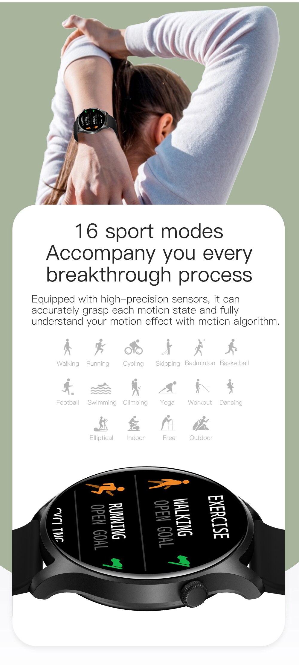 2022 Smartwatch Full Touch Screen Men Watch Sport Fitness Tracker Waterproof Multi Dial Smart Watch for Men Women Call Reminder