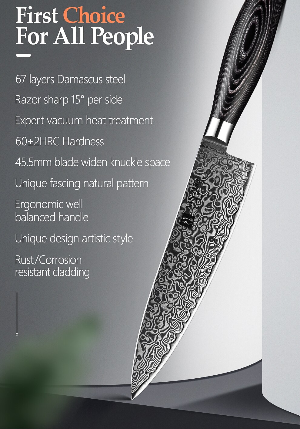 XINZUO 8'' Chef Knife Gyuto Knife Japanese Style VG10 Damascus Kitchen Knives Stainless Steel Butcher Knife Pakka Wood Handle XINZUO 8'' Chef Knife Gyuto Knife Japanese Style VG10 Damascus Kitchen Knives Stainless Steel Butcher Knife Pakka Wood Handle