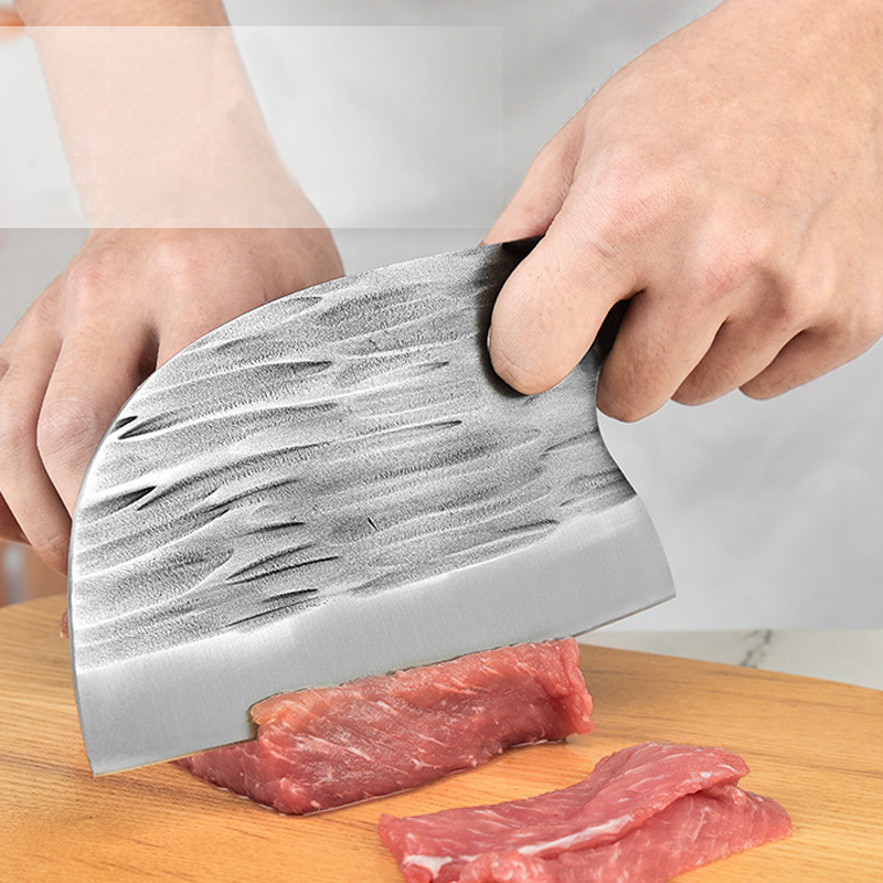Kitchen Chef Knife with Finger Hole Handmade Forged Stainless Steel Bone Chopping Meat Vegetables Slicing Cleaver Butcher Knife Kitchen Chef Knife with Finger Hole Handmade Forged Stainless Steel Bone Chopping Meat Vegetables Slicing Cleaver Butcher Knife