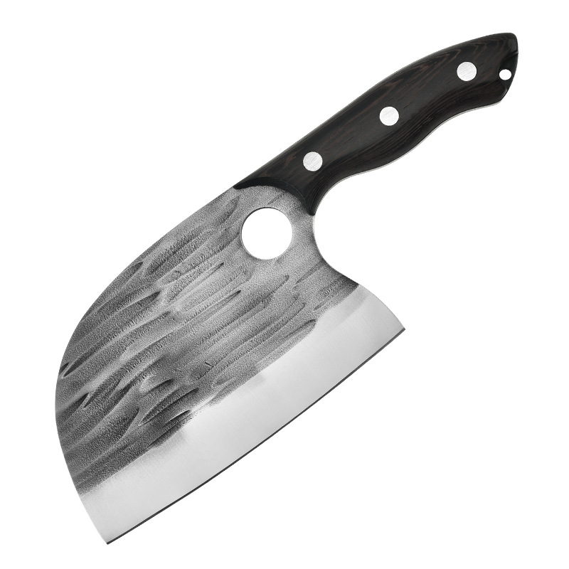 Kitchen Chef Knife with Finger Hole Handmade Forged Stainless Steel Bone Chopping Meat Vegetables Slicing Cleaver Butcher Knife Kitchen Chef Knife with Finger Hole Handmade Forged Stainless Steel Bone Chopping Meat Vegetables Slicing Cleaver Butcher Knife