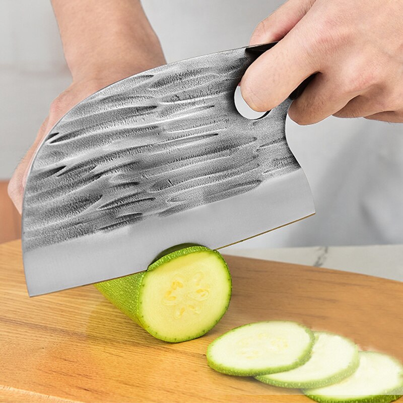 Kitchen Chef Knife with Finger Hole Handmade Forged Stainless Steel Bone Chopping Meat Vegetables Slicing Cleaver Butcher Knife Kitchen Chef Knife with Finger Hole Handmade Forged Stainless Steel Bone Chopping Meat Vegetables Slicing Cleaver Butcher Knife