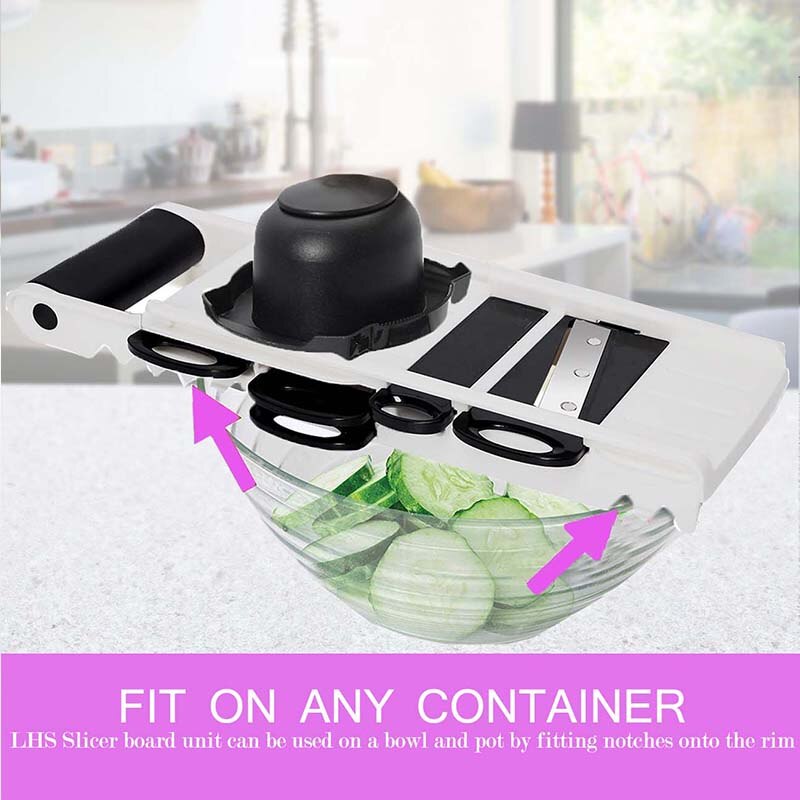 LHS Mandalin Slicer with Container Multifunctional 5 Types Steel Blade Vegetable Dicer Fruit Cut Shredder Grater Manual Peeler LHS Mandalin Slicer with Container Multifunctional 5 Types Steel Blade Vegetable Dicer Fruit Cut Shredder Grater Manual Peeler