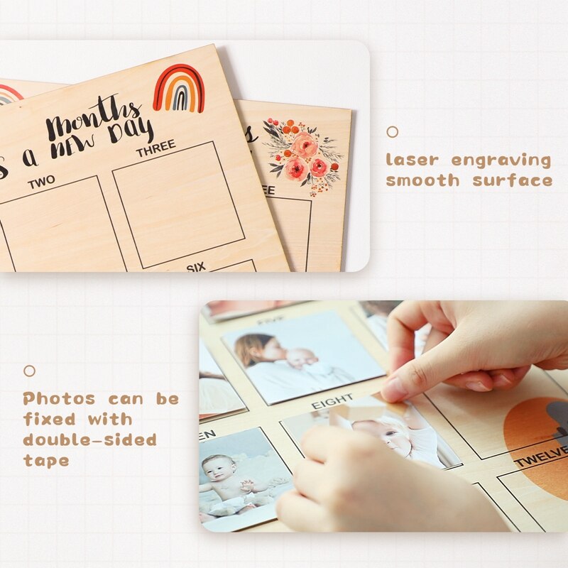 Newborn Memorial Wooden Frame My First Year Baby Keepsake Frame 0-12 Months Pictures Photo Souvenirs Kids Growing Memory Gifts Newborn Memorial Wooden Frame My First Year Baby Keepsake Frame 0-12 Months Pictures Photo Souvenirs Kids Growing Memory Gifts