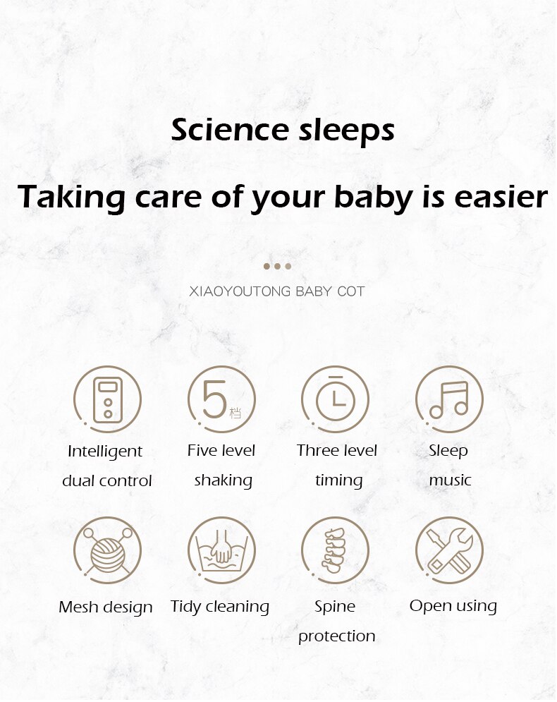 Electric Baby Crib Free  and Fast Shipping Multifunctional Cradle Portable rocking bed New Born Sleeping Basket