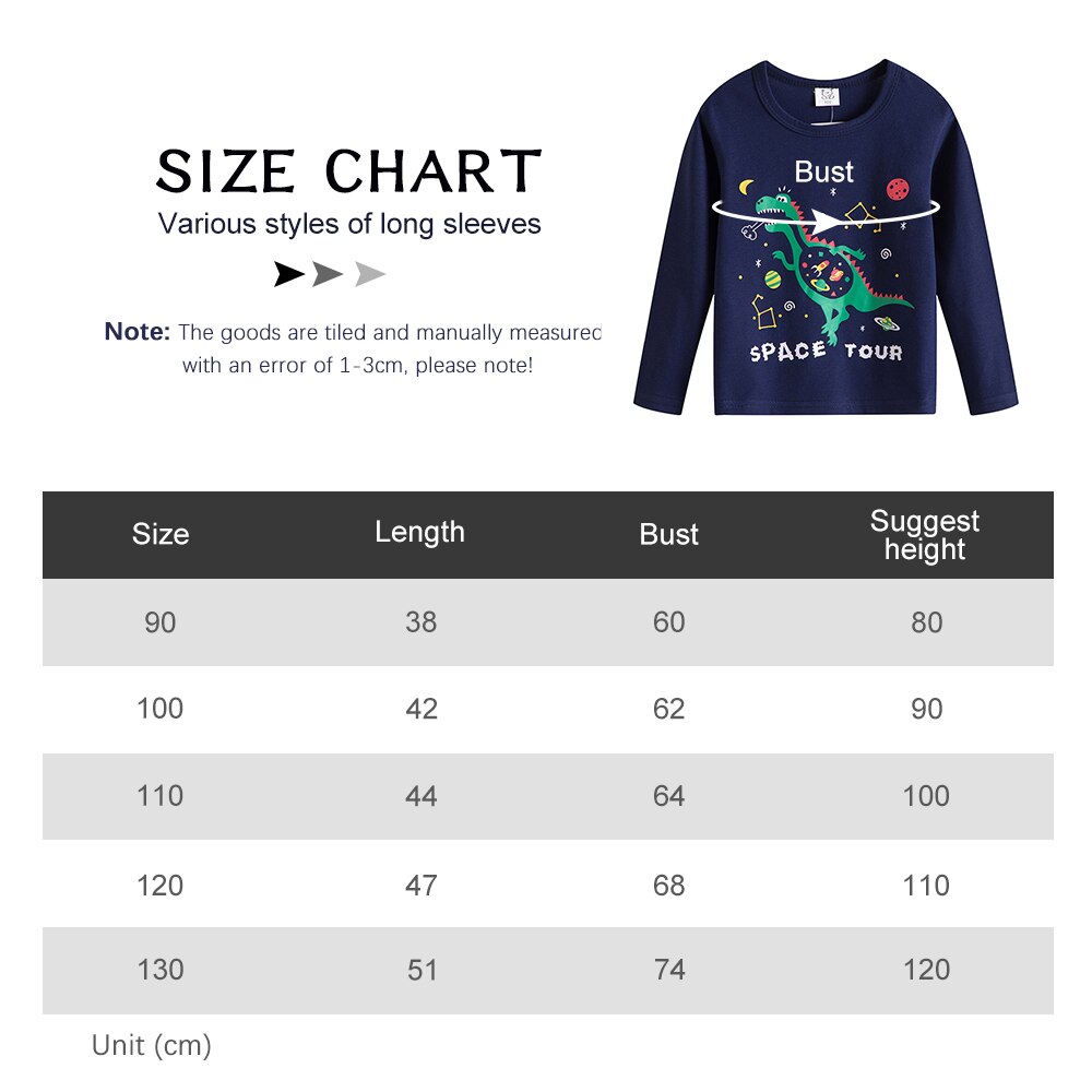 Kids T-shirts 100% Cotton Boy Girl Clothes Monster Astronaut Baby Boys Girls Long Sleeve Tops Child Autumn Sweatshirt Kids T-shirts 100% Cotton Boy Girl Clothes Monster Astronaut Baby Boys Girls Long Sleeve Tops Child Autumn Sweatshirt