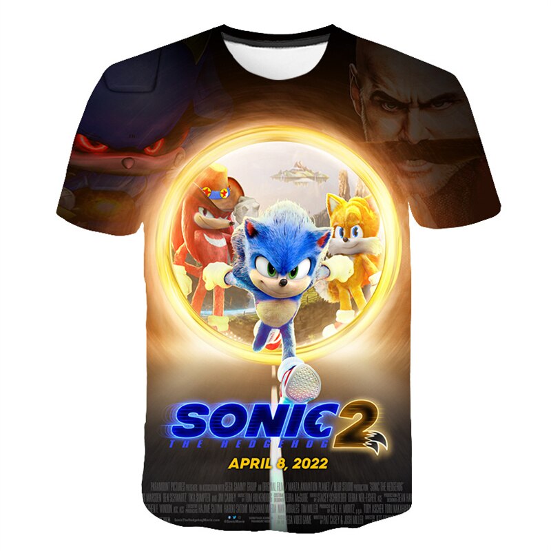3-14 Years kids Children's Clothing Boys Girls Short Sleeve Sonic Popular T-shirt kids Cartoon Graphic Sweatshirt Clothes Tshirt