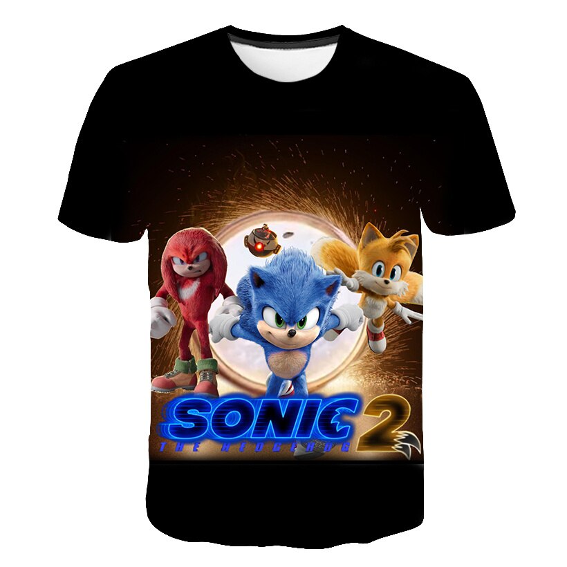 3-14 Years kids Children's Clothing Boys Girls Short Sleeve Sonic Popular T-shirt kids Cartoon Graphic Sweatshirt Clothes Tshirt