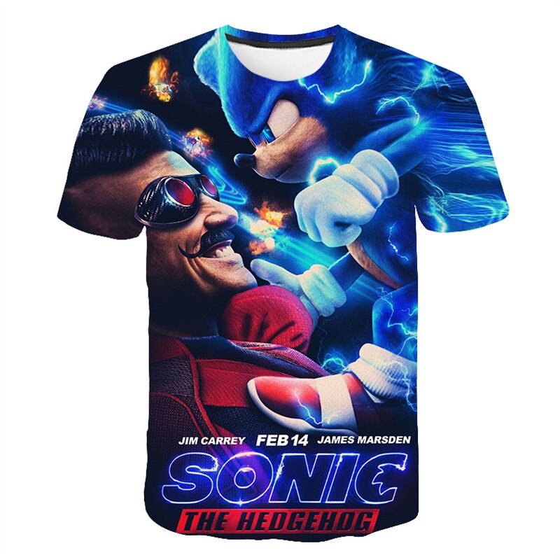 3-14 Years kids Children's Clothing Boys Girls Short Sleeve Sonic Popular T-shirt kids Cartoon Graphic Sweatshirt Clothes Tshirt