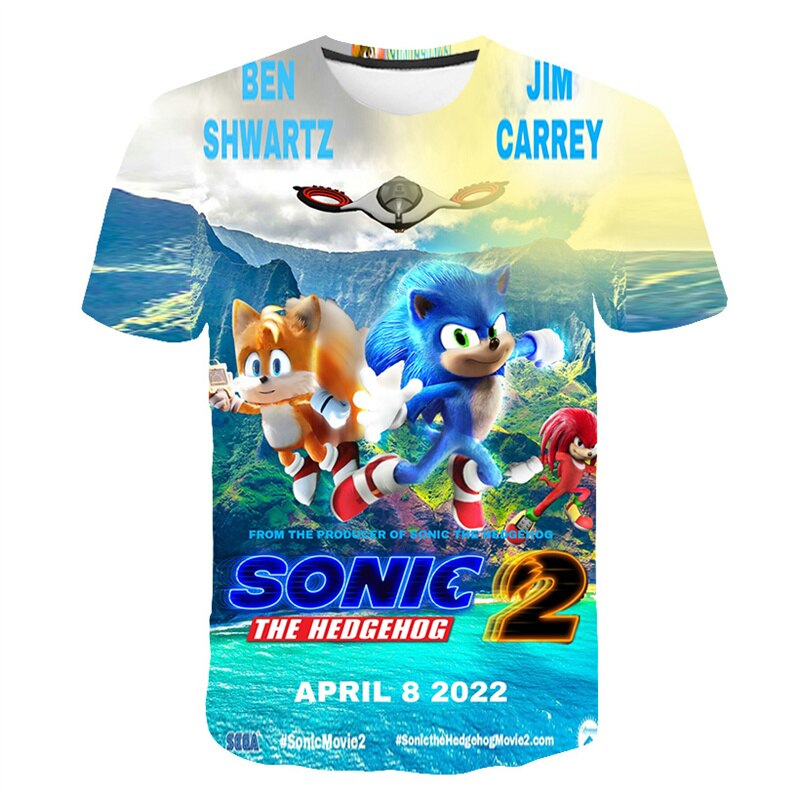 3-14 Years kids Children's Clothing Boys Girls Short Sleeve Sonic Popular T-shirt kids Cartoon Graphic Sweatshirt Clothes Tshirt
