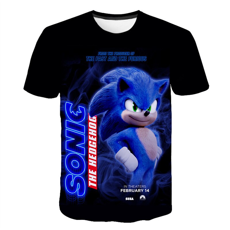 3-14 Years kids Children's Clothing Boys Girls Short Sleeve Sonic Popular T-shirt kids Cartoon Graphic Sweatshirt Clothes Tshirt