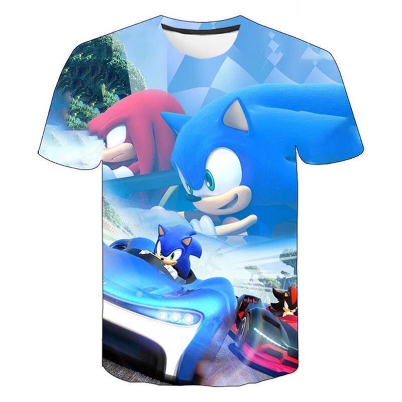 3-14 Years kids Children's Clothing Boys Girls Short Sleeve Sonic Popular T-shirt kids Cartoon Graphic Sweatshirt Clothes Tshirt