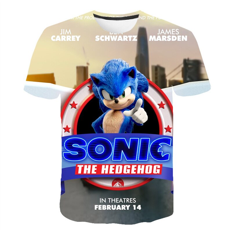 3-14 Years kids Children's Clothing Boys Girls Short Sleeve Sonic Popular T-shirt kids Cartoon Graphic Sweatshirt Clothes Tshirt