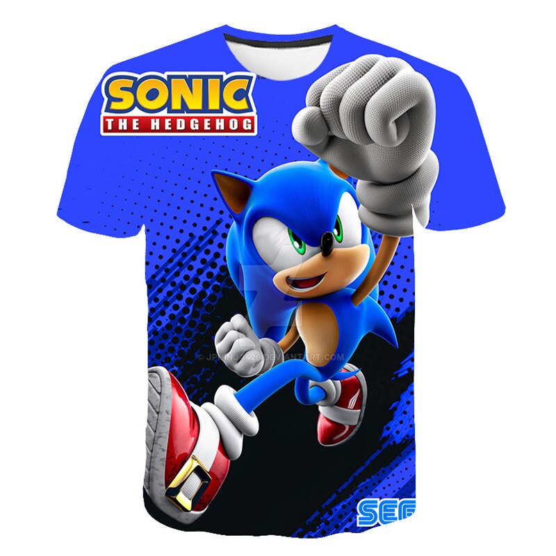 3-14 Years kids Children's Clothing Boys Girls Short Sleeve Sonic Popular T-shirt kids Cartoon Graphic Sweatshirt Clothes Tshirt