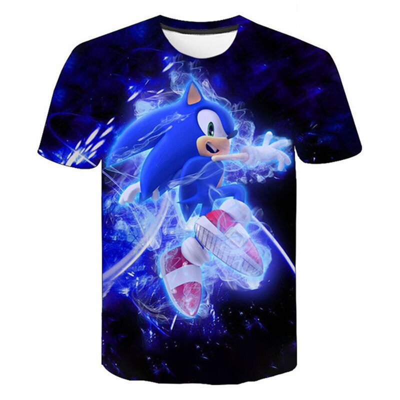 3-14 Years kids Children's Clothing Boys Girls Short Sleeve Sonic Popular T-shirt kids Cartoon Graphic Sweatshirt Clothes Tshirt