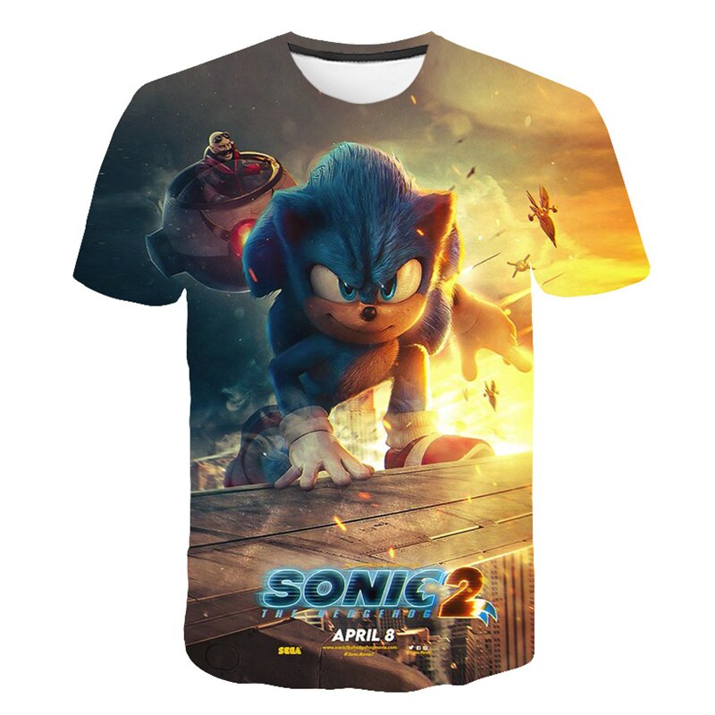 3-14 Years kids Children's Clothing Boys Girls Short Sleeve Sonic Popular T-shirt kids Cartoon Graphic Sweatshirt Clothes Tshirt