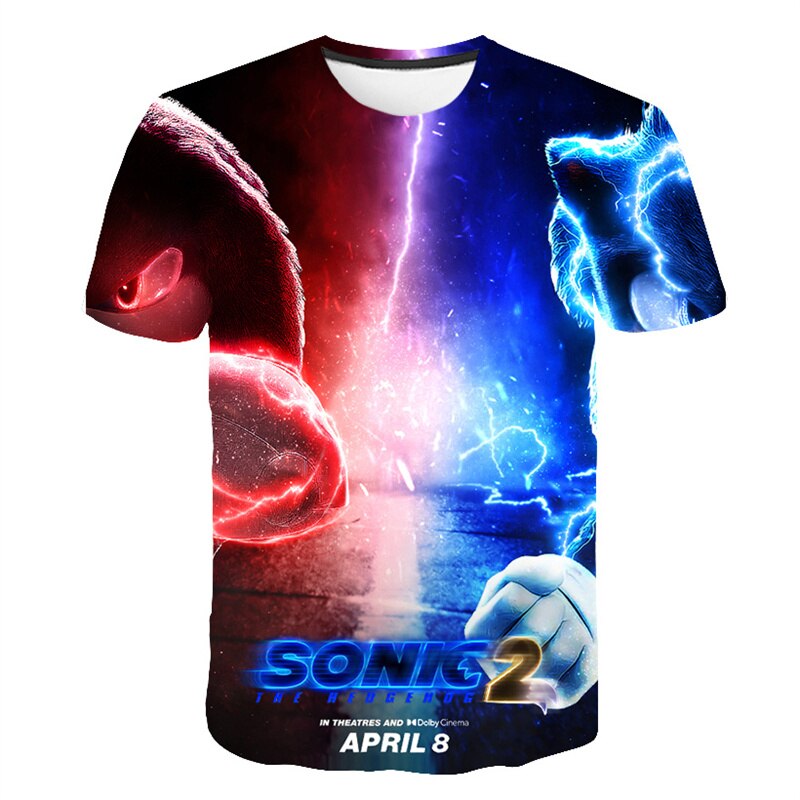 3-14 Years kids Children's Clothing Boys Girls Short Sleeve Sonic Popular T-shirt kids Cartoon Graphic Sweatshirt Clothes Tshirt