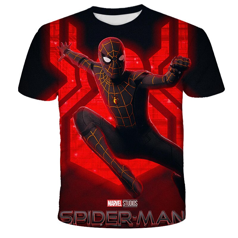 spider-man Print Children Boy Girl Marvel Hulk T-shirt Kids Summer Harajuku Kawaii Funny Little Baby Avengers Clothes Drop Ship