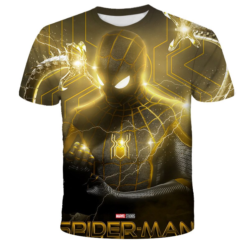 spider-man Print Children Boy Girl Marvel Hulk T-shirt Kids Summer Harajuku Kawaii Funny Little Baby Avengers Clothes Drop Ship