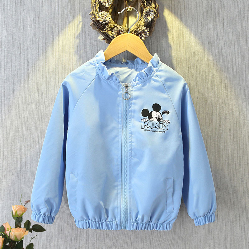 Mickey Mouse Cardigan Jackets Girls Spring Autumn Cartoon Minnie Sports Coats 2-12 Years Kids Disney Outerwear Children Clothes