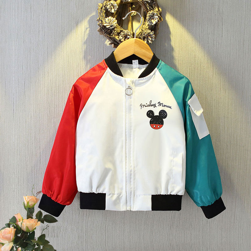 Mickey Mouse Cardigan Jackets Girls Spring Autumn Cartoon Minnie Sports Coats 2-12 Years Kids Disney Outerwear Children Clothes