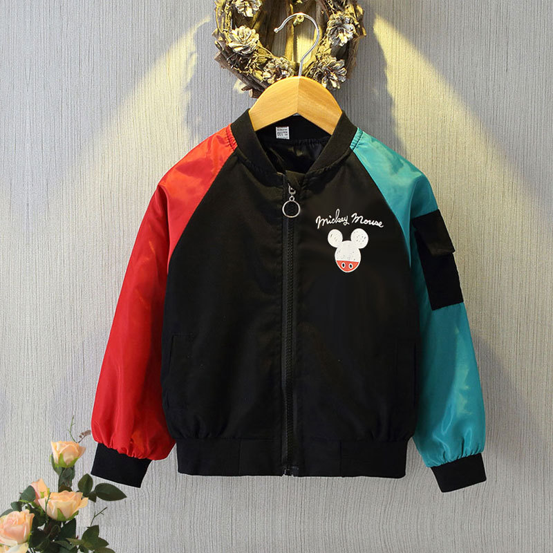 Mickey Mouse Cardigan Jackets Girls Spring Autumn Cartoon Minnie Sports Coats 2-12 Years Kids Disney Outerwear Children Clothes