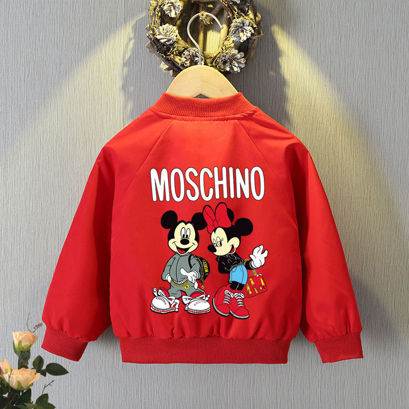 Mickey Mouse Cardigan Jackets Girls Spring Autumn Cartoon Minnie Sports Coats 2-12 Years Kids Disney Outerwear Children Clothes
