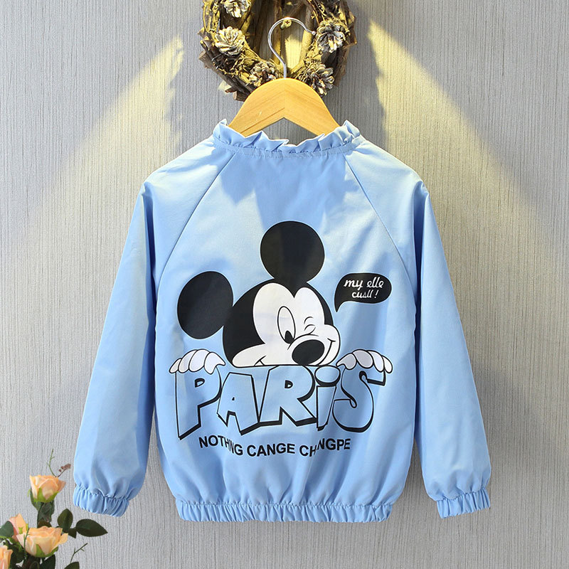 Mickey Mouse Cardigan Jackets Girls Spring Autumn Cartoon Minnie Sports Coats 2-12 Years Kids Disney Outerwear Children Clothes