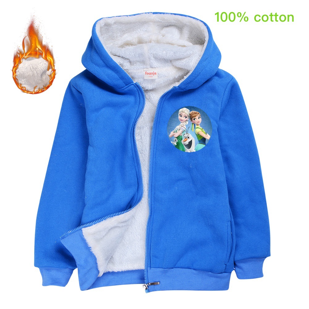 Disney Frozen Kids Coat Winter Outfit Popular Jacket Thicken Warm Girls Clothes Cotton Cartoon Hoodies Anna Elsa Costume