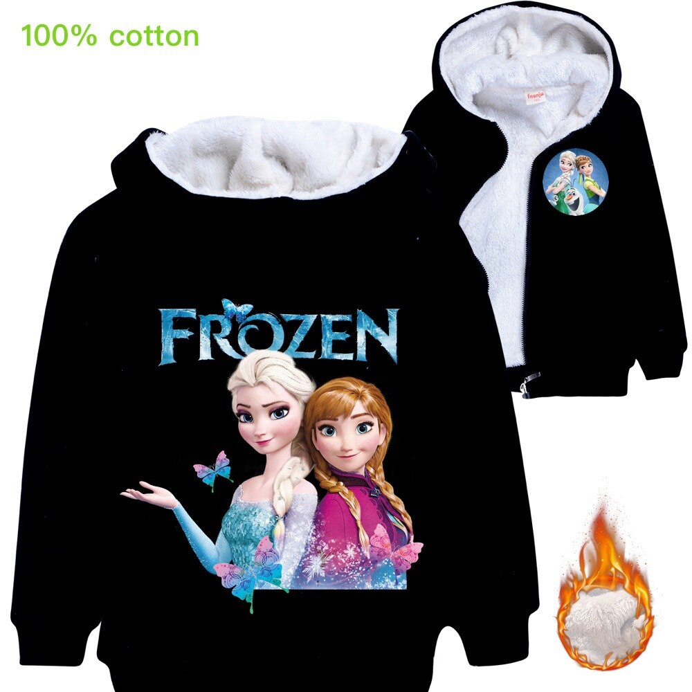 Disney Frozen Kids Coat Winter Outfit Popular Jacket Thicken Warm Girls Clothes Cotton Cartoon Hoodies Anna Elsa Costume Disney Frozen Kids Coat Winter Outfit Popular Jacket Thicken Warm Girls Clothes Cotton Cartoon Hoodies Anna Elsa Costume