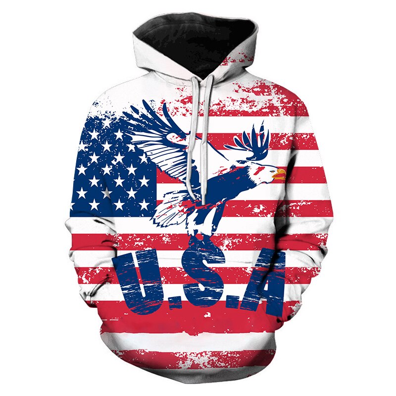 Statue of Liberty American Flag Printed 3D Hoodies 2022 Men Fashion Hoody Sweatshirts Casual Hooded Pullover Tops Clothing