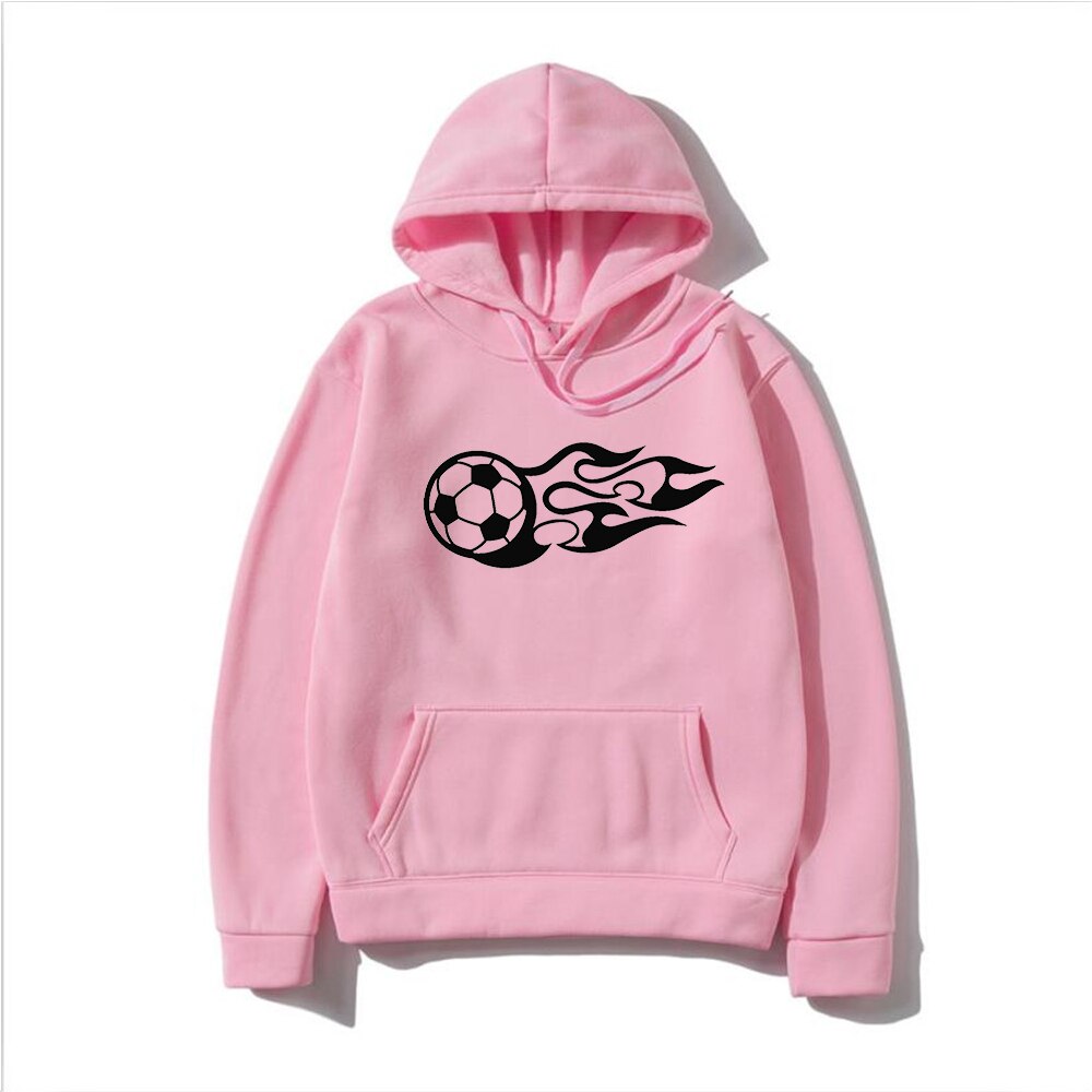 2022 new men's autumn and winter hooded sweater season home wear warm sports football pattern sweater youth oversized casual